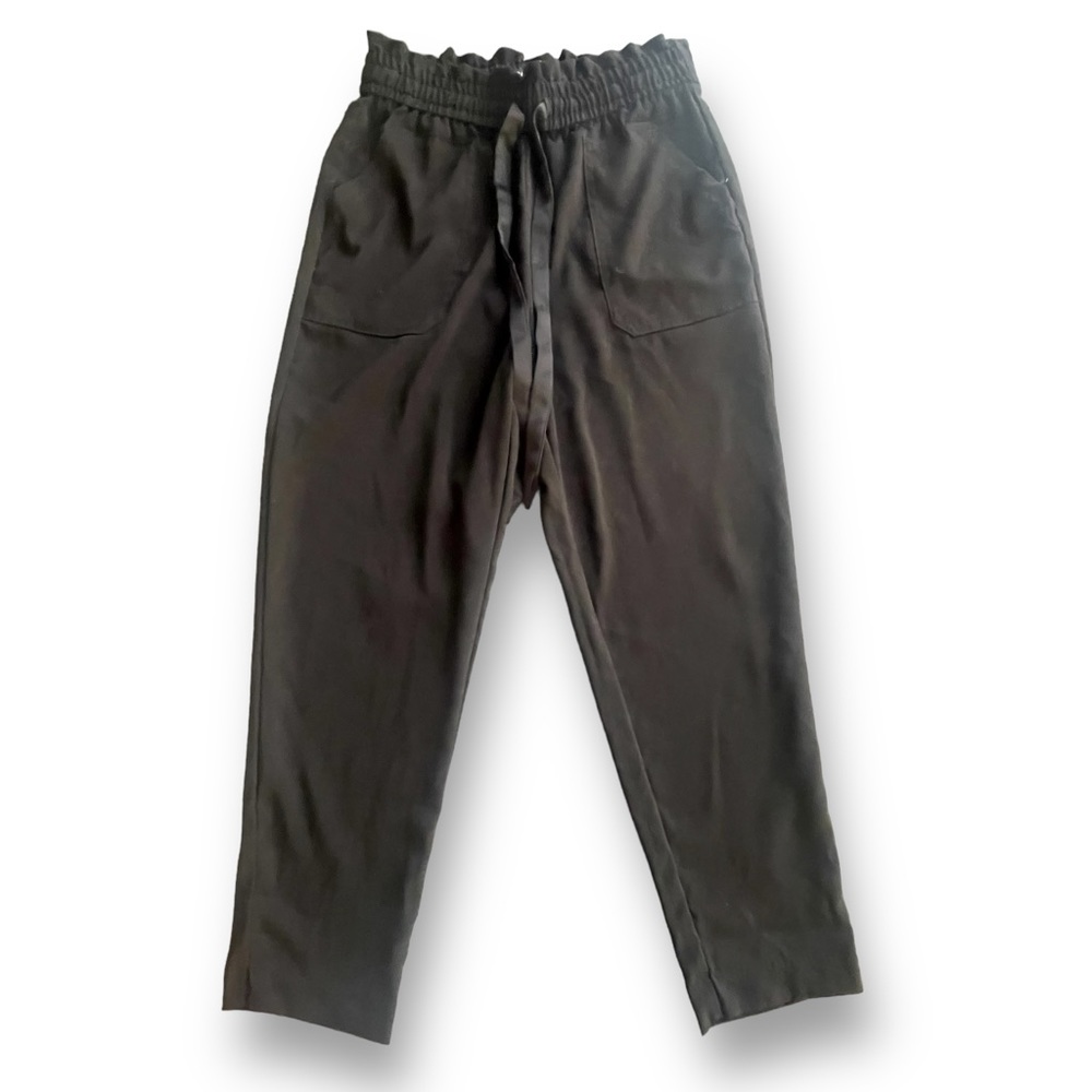 Zara Black Elastic Waist Drawstring Joggers Women's Size Small